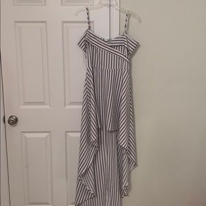 Black and white high low dress